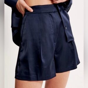 Abercrom & Fitch navy satin shorts